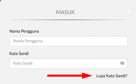 Step 1 - Pilih Lupa Kata Sandi
